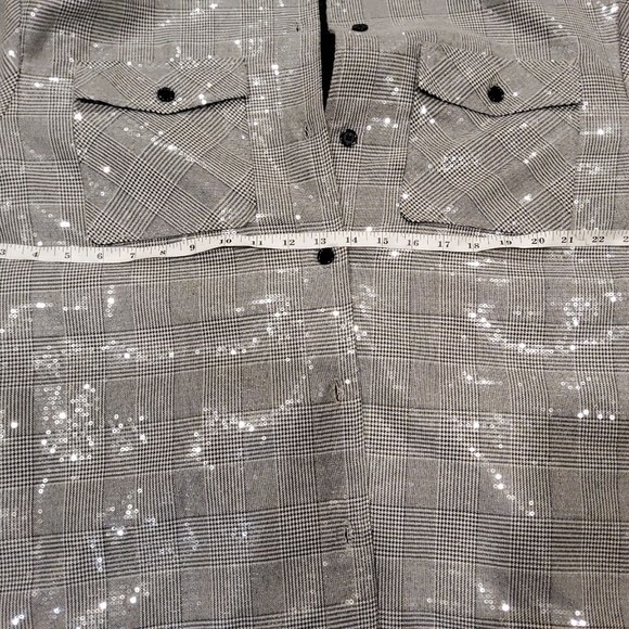 Avec Les Filles, Sequin Plaid Shirt Jacket. Size XL, NWT. - Picture 15 of 16